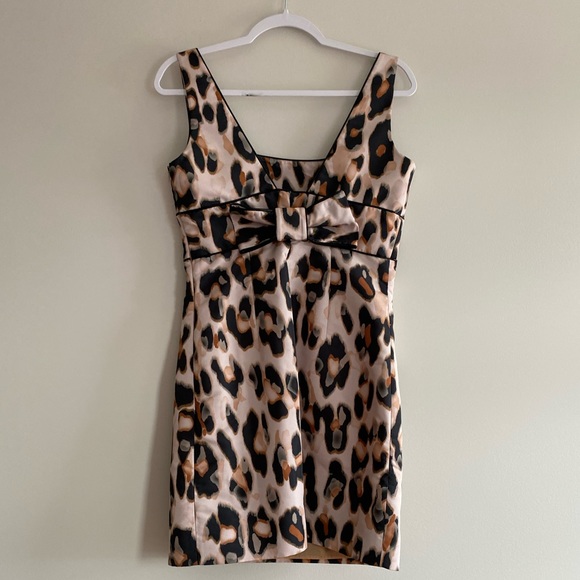RED VALENTINO Leopard Print Bow Dress - Picture 3 of 7